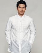 Men's Barong White Textured Organza 100873 White Men's Barong White Textured Organza 100873 White